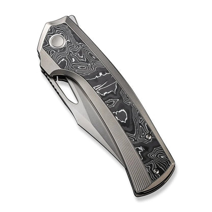 WE Knife Co., Ltd™ Nefaris Frame Lock WE22040F-2 Aluminum Foil Carbon Fiber and Black Titanium CPM 20CV Stainless Steel Pocket Knife