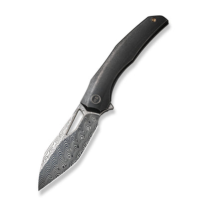 WE Knife Co., Ltd™ Ignio Frame Lock WE22042B-DS1 Black 6AL4V Titanium Damasteel Stainless Steel Pocket Knife