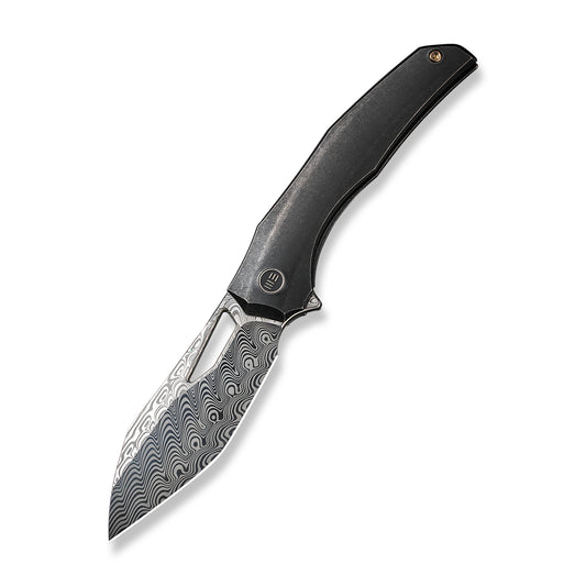 WE Knife Co., Ltd™ Ignio Frame Lock WE22042B-DS1 Black 6AL4V Titanium Damasteel Stainless Steel Pocket Knife