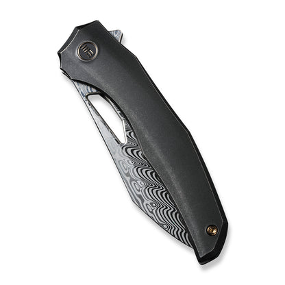 WE Knife Co., Ltd™ Ignio Frame Lock WE22042B-DS1 Black 6AL4V Titanium Damasteel Stainless Steel Pocket Knife
