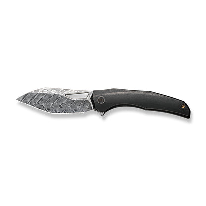 WE Knife Co., Ltd™ Ignio Frame Lock WE22042B-DS1 Black 6AL4V Titanium Damasteel Stainless Steel Pocket Knife