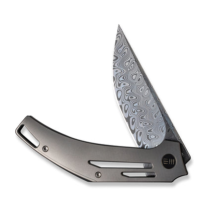 WE Knife Co., Ltd™ Speedliner Frame Lock WE22045C-DS1 Gray 6AL4V Titanium Damasteel Pocket Knife