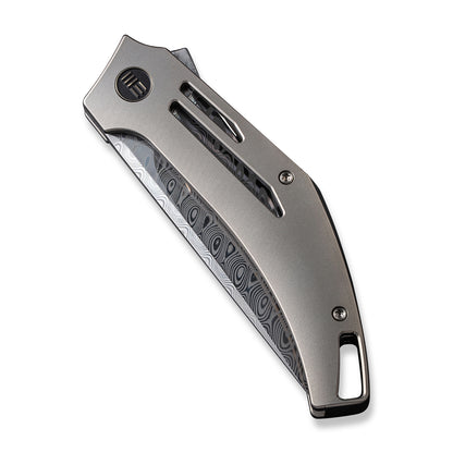 WE Knife Co., Ltd™ Speedliner Frame Lock WE22045C-DS1 Gray 6AL4V Titanium Damasteel Pocket Knife
