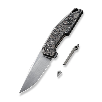 WE Knife Co., Ltd™ OAO (One And Only) Frame Lock WE23001-1 Aluminum Foil Carbon Fiber and 6AL4V Titanium CPM 20CV Stainless Steel Pocket Knife