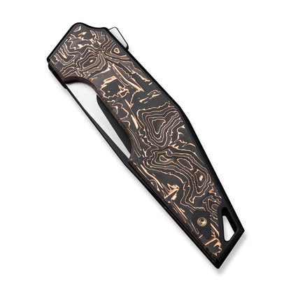 WE Knife Co., Ltd™ OAO (One And Only) Frame Lock WE23001-2 Copper Foil Carbon Fiber and 6AL4V Titanium CPM 20CV Stainless Steel Pocket Knife