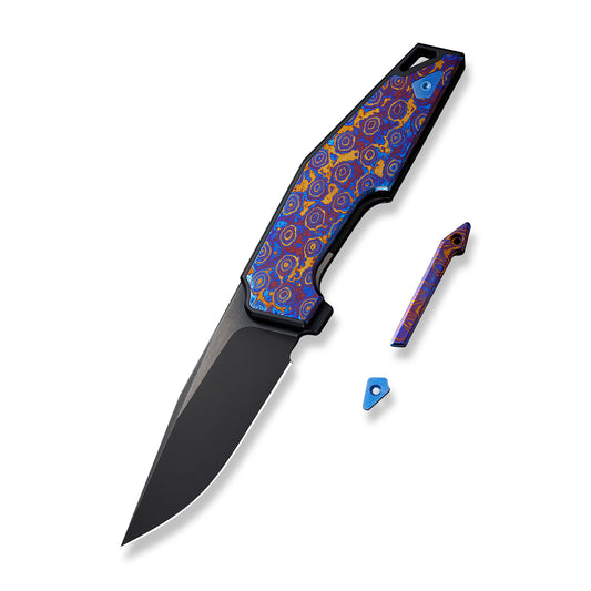 WE Knife Co., Ltd™ OAO (One And Only) Frame Lock WE23001-4 Timascus and 6AL4V Titanium CPM 20CV Stainless Steel Pocket Knife