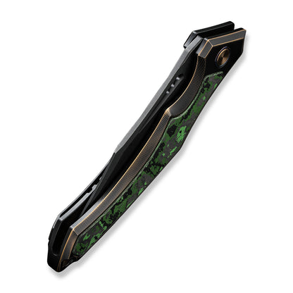 WE Knife Co., Ltd™ Orpheus Frame Lock WE23009-1 Black & Bronze 6AL4V Titanium and Jungle Wear Fat Carbon CPM 20CV Stainless Steel Pocket Knife