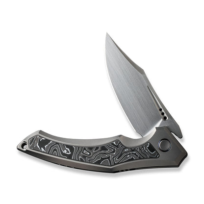 WE Knife Co., Ltd™ Orpheus Frame Lock WE23009-2 Gray 6AL4V Titanium and Aluminum Foil Carbon Fiber CPM 20CV Stainless Steel Pocket Knife