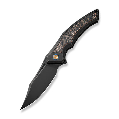 WE Knife Co., Ltd™ Orpheus Frame Lock WE23009-3 Black 6AL4V Titanium and Copper Foil Carbon Fiber CPM 20CV Stainless Steel Pocket Knife