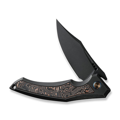 WE Knife Co., Ltd™ Orpheus Frame Lock WE23009-3 Black 6AL4V Titanium and Copper Foil Carbon Fiber CPM 20CV Stainless Steel Pocket Knife