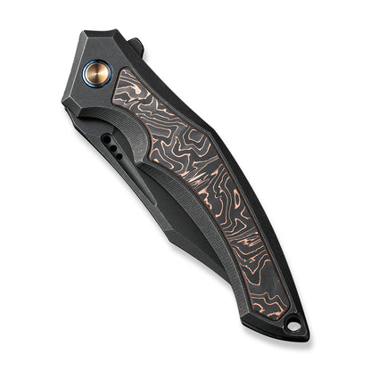 WE Knife Co., Ltd™ Orpheus Frame Lock WE23009-3 Black 6AL4V Titanium and Copper Foil Carbon Fiber CPM 20CV Stainless Steel Pocket Knife