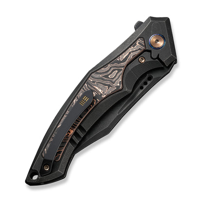 WE Knife Co., Ltd™ Orpheus Frame Lock WE23009-3 Black 6AL4V Titanium and Copper Foil Carbon Fiber CPM 20CV Stainless Steel Pocket Knife