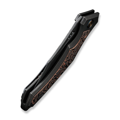 WE Knife Co., Ltd™ Orpheus Frame Lock WE23009-3 Black 6AL4V Titanium and Copper Foil Carbon Fiber CPM 20CV Stainless Steel Pocket Knife