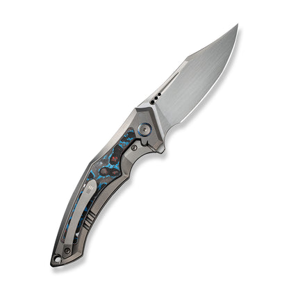 WE Knife Co., Ltd™ Orpheus Frame Lock WE23009-4 Gray 6AL4V Titanium and Black, Red, White & Blue Nebula Fat Carbon CPM 20CV Stainless Steel Pocket Knife