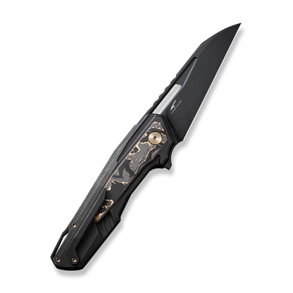 WE Knife Co., Ltd™ Falcaria Frame Lock WE23012B-2 Black 6AL4V Titanium and Copper Foil Carbon Fiber CPM 20CV Stainless Steel Pocket Knife