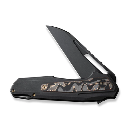 WE Knife Co., Ltd™ Falcaria Frame Lock WE23012B-2 Black 6AL4V Titanium and Copper Foil Carbon Fiber CPM 20CV Stainless Steel Pocket Knife