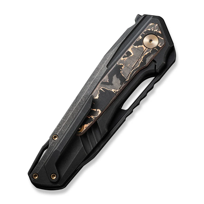 WE Knife Co., Ltd™ Falcaria Frame Lock WE23012B-2 Black 6AL4V Titanium and Copper Foil Carbon Fiber CPM 20CV Stainless Steel Pocket Knife