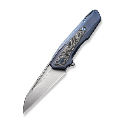 WE Knife Co., Ltd™ Falcaria Frame Lock WE23012B-3 Blue 6AL4V Titanium and Aluminum Foil Carbon Fiber CPM 20CV Stainless Steel Pocket Knife