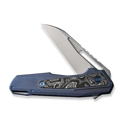 WE Knife Co., Ltd™ Falcaria Frame Lock WE23012B-3 Blue 6AL4V Titanium and Aluminum Foil Carbon Fiber CPM 20CV Stainless Steel Pocket Knife