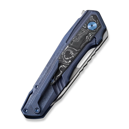 WE Knife Co., Ltd™ Falcaria Frame Lock WE23012B-3 Blue 6AL4V Titanium and Aluminum Foil Carbon Fiber CPM 20CV Stainless Steel Pocket Knife