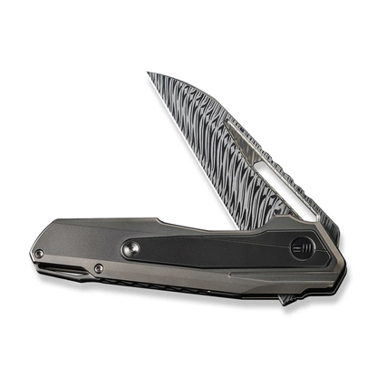 WE Knife Co., Ltd™ Falcaria Frame Lock WE23012B-DS1 Bead Blasted & Gray 6AL4V Titanium Damasteel Pocket Knife