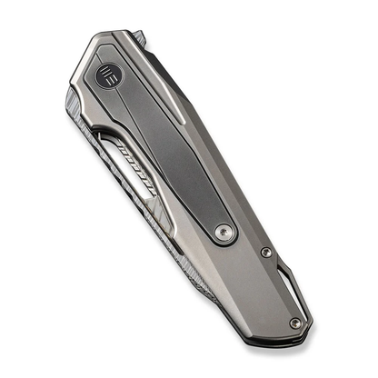 WE Knife Co., Ltd™ Falcaria Frame Lock WE23012B-DS1 Bead Blasted & Gray 6AL4V Titanium Damasteel Pocket Knife