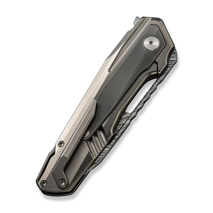 WE Knife Co., Ltd™ Falcaria Frame Lock WE23012B-DS1 Bead Blasted & Gray 6AL4V Titanium Damasteel Pocket Knife