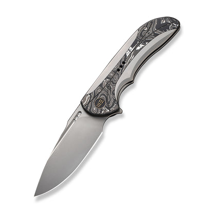 WE Knife Co., Ltd™ Equivik Frame Lock WE23020-1 Gray, Black, & White 6al4v Titanium CPM 20CV Stainless Steel Pocket Knife