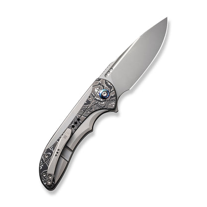 WE Knife Co., Ltd™ Equivik Frame Lock WE23020-1 Gray, Black, & White 6al4v Titanium CPM 20CV Stainless Steel Pocket Knife