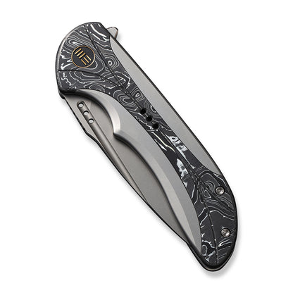 WE Knife Co., Ltd™ Equivik Frame Lock WE23020-1 Gray, Black, & White 6al4v Titanium CPM 20CV Stainless Steel Pocket Knife