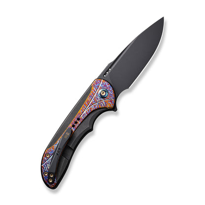 WE Knife Co., Ltd™ Equivik Frame Lock WE23020-2 Black & Flamed 6al4v Titanium CPM 20CV Stainless Steel Pocket Knife