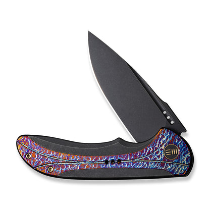 WE Knife Co., Ltd™ Equivik Frame Lock WE23020-2 Black & Flamed 6al4v Titanium CPM 20CV Stainless Steel Pocket Knife