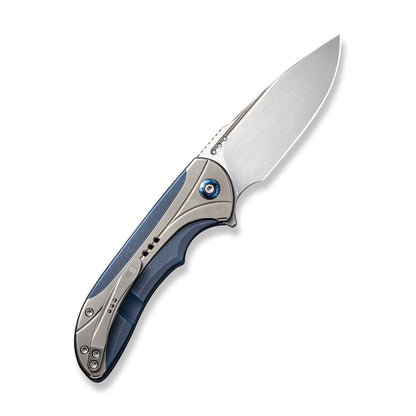 WE Knife Co., Ltd™ Equivik Frame Lock WE23020-3 Blue & Polished Bead Blasted 6al4v Titanium CPM 20CV Stainless Steel Pocket Knife