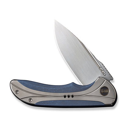 WE Knife Co., Ltd™ Equivik Frame Lock WE23020-3 Blue & Polished Bead Blasted 6al4v Titanium CPM 20CV Stainless Steel Pocket Knife