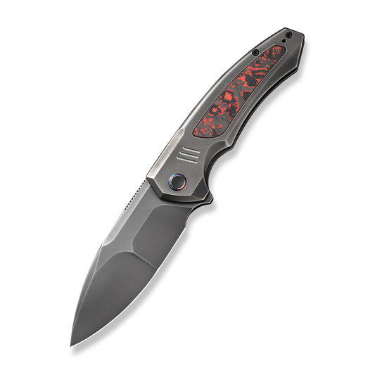 WE Knife Co., Ltd™ Hyperactive Frame Lock WE23030-2 Gray 6AL4V Titanium and Lava Flow Fat Carbon Fiber Vanax Stainless Steel Pocket Knife