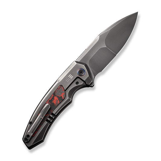 WE Knife Co., Ltd™ Hyperactive Frame Lock WE23030-2 Gray 6AL4V Titanium and Lava Flow Fat Carbon Fiber Vanax Stainless Steel Pocket Knife