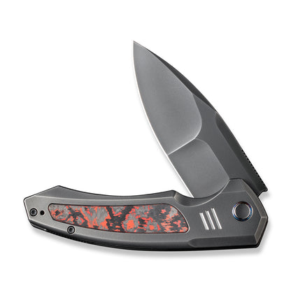 WE Knife Co., Ltd™ Hyperactive Frame Lock WE23030-2 Gray 6AL4V Titanium and Lava Flow Fat Carbon Fiber Vanax Stainless Steel Pocket Knife
