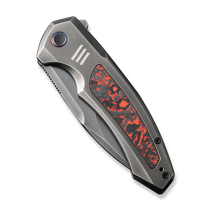 WE Knife Co., Ltd™ Hyperactive Frame Lock WE23030-2 Gray 6AL4V Titanium and Lava Flow Fat Carbon Fiber Vanax Stainless Steel Pocket Knife