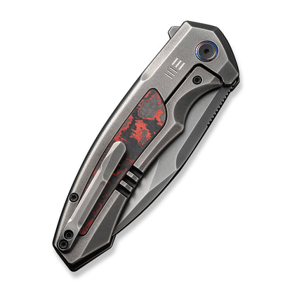 WE Knife Co., Ltd™ Hyperactive Frame Lock WE23030-2 Gray 6AL4V Titanium and Lava Flow Fat Carbon Fiber Vanax Stainless Steel Pocket Knife