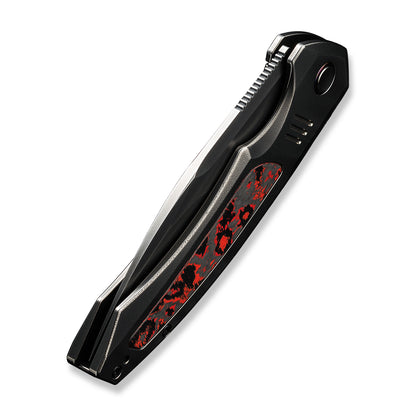 WE Knife Co., Ltd™ Hyperactive Frame Lock WE23030-2 Gray 6AL4V Titanium and Lava Flow Fat Carbon Fiber Vanax Stainless Steel Pocket Knife