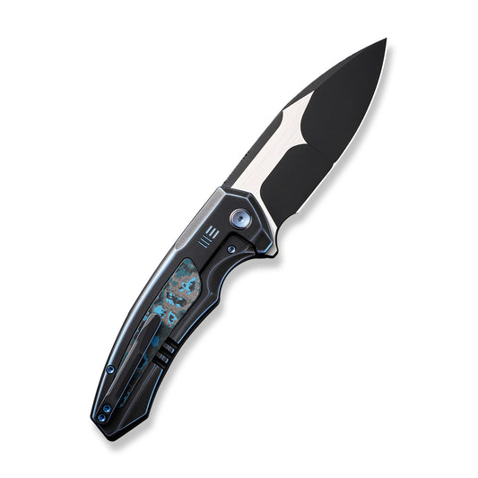 WE Knife Co., Ltd™ Hyperactive Frame Lock WE23030-3 Black/Blue 6AL4V Titanium and Artic Storm Fat Carbon Fiber Vanax Stainless Steel Pocket Knife