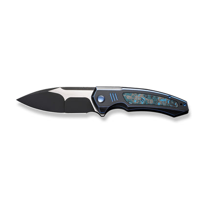 WE Knife Co., Ltd™ Hyperactive Frame Lock WE23030-3 Black/Blue 6AL4V Titanium and Artic Storm Fat Carbon Fiber Vanax Stainless Steel Pocket Knife