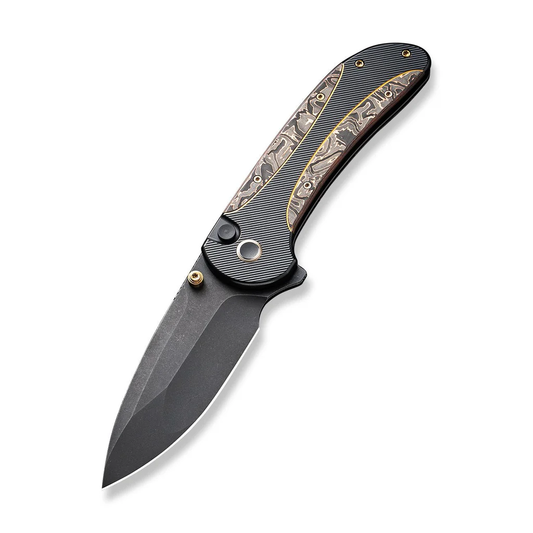 WE Knife Co., Ltd™ Zizzit Button Lock WE23031-1 Copper Carbon Fiber and Black Titanium CPM 20CV Stainless Steel Pocket Knife