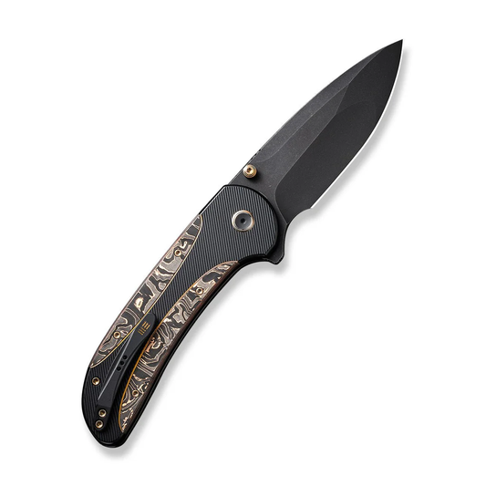 WE Knife Co., Ltd™ Zizzit Button Lock WE23031-1 Copper Carbon Fiber and Black Titanium CPM 20CV Stainless Steel Pocket Knife