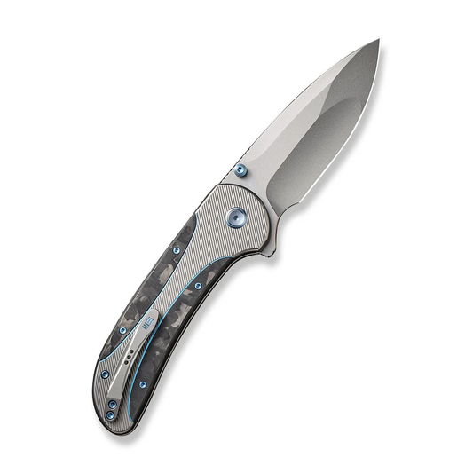 WE Knife Co., Ltd™ Zizzit Button Lock WE23031-3 Marble Carbon Fiber and Titanium CPM 20CV Stainless Steel Pocket Knife