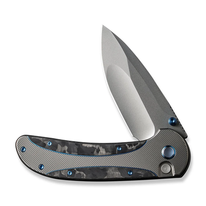 WE Knife Co., Ltd™ Zizzit Button Lock WE23031-3 Marble Carbon Fiber and Titanium CPM 20CV Stainless Steel Pocket Knife