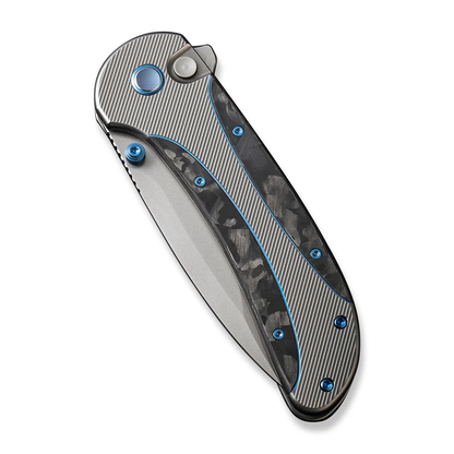 WE Knife Co., Ltd™ Zizzit Button Lock WE23031-3 Marble Carbon Fiber and Titanium CPM 20CV Stainless Steel Pocket Knife