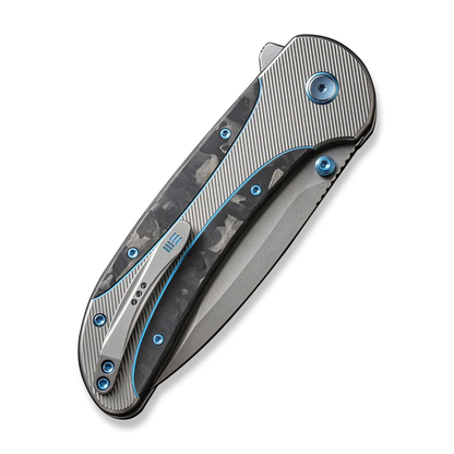 WE Knife Co., Ltd™ Zizzit Button Lock WE23031-3 Marble Carbon Fiber and Titanium CPM 20CV Stainless Steel Pocket Knife