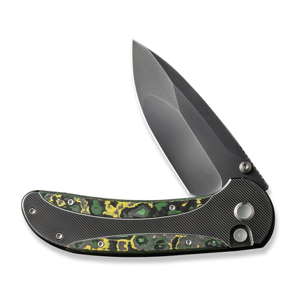 WE Knife Co., Ltd™ Zizzit Button Lock WE23031-4 Toxic Storm Fat Carbon Fiber and Gray Titanium CPM 20CV Stainless Steel Pocket Knife