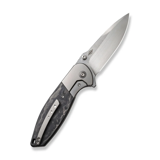 WE Knife Co., Ltd™ Nitro OG Frame Lock WE23035-1 Gray Titanium and Marble Carbon Fiber CPM 20CV Stainless Steel Pocket Knife